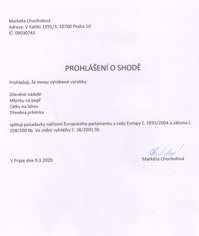 Prohlášení o shodě